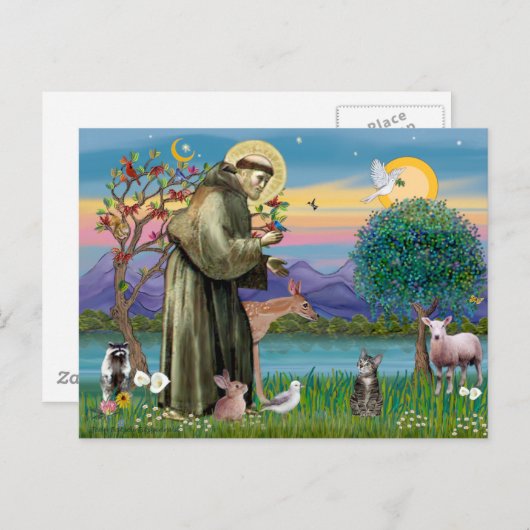Cat (Tabby 2) - Saint Francis Briefkaart (Voorkant / Achterkant)