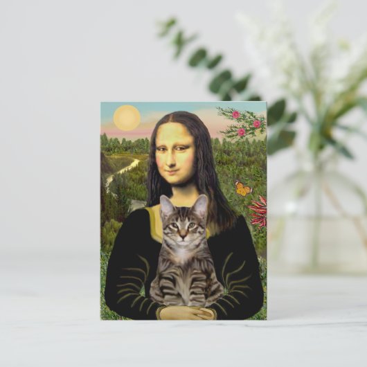 CAT (Tabby) - Mona Lisa Briefkaart (Staand voorkant)