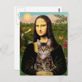 CAT (Tabby) - Mona Lisa Briefkaart (Voorkant / Achterkant)