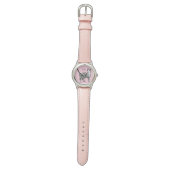 Cat Tabby Pastel Cats Girls Rose Pink Pets Horloge (Vlak)