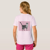 Cat Tabby Pastel Cats Girls Rose Pink Pets T-shirt (Achterkant volledig)