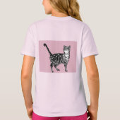 Cat Tabby Pastel Cats Girls Rose Pink Pets T-shirt (Achterkant)