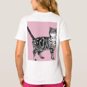 Cat Tabby Pastel Cats Girls Rose Pink Pets T-shirt (Achterkant)