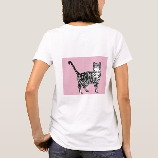 Cat Tabby Pastel Cats Girls Rose Pink Pets T-shirt (Achterkant)