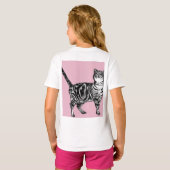 Cat Tabby Pastel Cats Girls Rose Pink Pets T-shirt (Achterkant volledig)