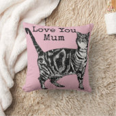 Cat Tabby Pastel Cats Rose Pink Love Mum Mother Kussen (Deken)