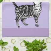 Cat Tabby Pastel Cats Vrouwen Pastel Paarse Theedoek (Gevouwen)