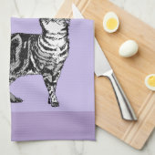 Cat Tabby Pastel Cats Vrouwen Pastel Paarse Theedoek (Quarter Fold)