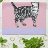 Cat Tabby Pastel Cats Womens Light Pink Purple Theedoek (Gevouwen)