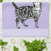 Cat Tabby Pastel Cats Womens Light Purple Lavender Theedoek (Gevouwen)