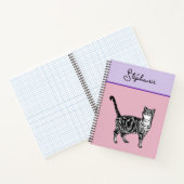 Cat Tabby Pastel Cats Womens Rose Pink Pets Notitieboek (Binnen)