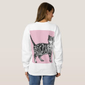 Cat Tabby Pastel Cats Womens Rose Pink Pets Trui (Achterkant volledig)