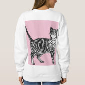 Cat Tabby Pastel Cats Womens Rose Pink Pets Trui (Achterkant)