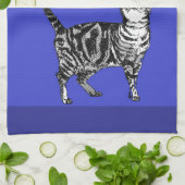 Cat Tabby Pastel Katten Vrouwen Marine Blauw Theedoek (Gevouwen)