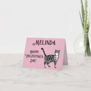 Cat Tabby Pastel Roze Katten Valentijnsdag Kaart