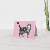 Cat Tabby Pastel Roze Katten Valentijnsdag Kaart (Achterkant)