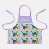 Cat Tabby Pattern Pastel Cats Girls Childs Apron Schort (Voorkant)