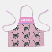 Cat Tabby Pattern Pastel Cats Kinder PinkGirls Apr Schort (Voorkant)