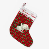 Cat Tabby White Butterfly On Tail Gepersonaliseerd Kleine Kerstsok (Voorkant (Hangend))