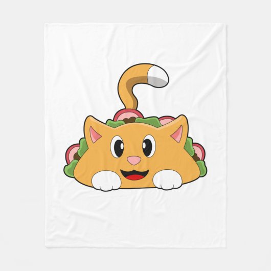 Cat Taco Fleece Deken (Voorkant)