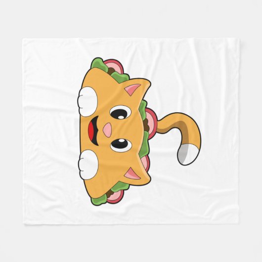 Cat Taco Fleece Deken (Voorkant (Horizontaal))