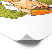 Cat Taco Sombrero Mexican Fiesta Funny Cinco de Ma Poster (Hoek)