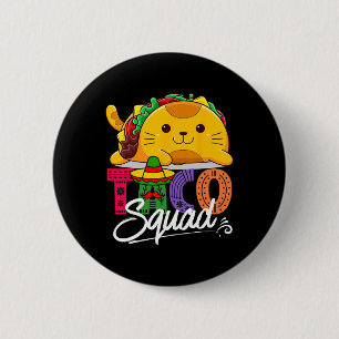 Cat Taco Squad Cinco De Mayo Schattige Funny Mexic Ronde Button 5,7 Cm