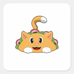 Cat Taco Vierkante Sticker