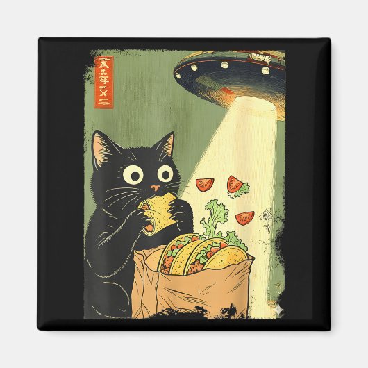 Cat Tacos Japanese UFO Anime Trendy Magneet (Voorkant)