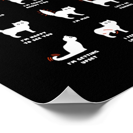 Cat Tail Speak Cat Kitten Meow Animal Poster (Hoek)