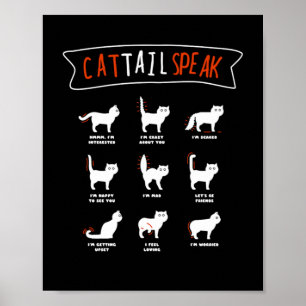 Cat Tail Speak Cat Kitten Meow Animal Poster