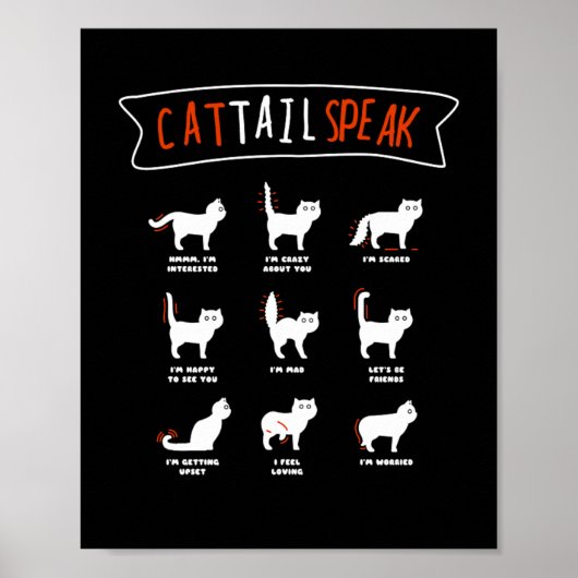 Cat Tail Speak Cat Kitten Meow Animal Poster (Voorkant)