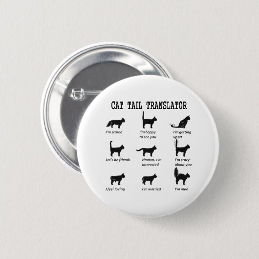 CAT-TAILTRANSLATOR RONDE BUTTON 5,7 CM (Voorkant /achterkant)
