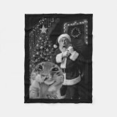 Cat Taking A Selfie Santa Christmas Xmas Pajamas H Fleece Deken (Voorkant)