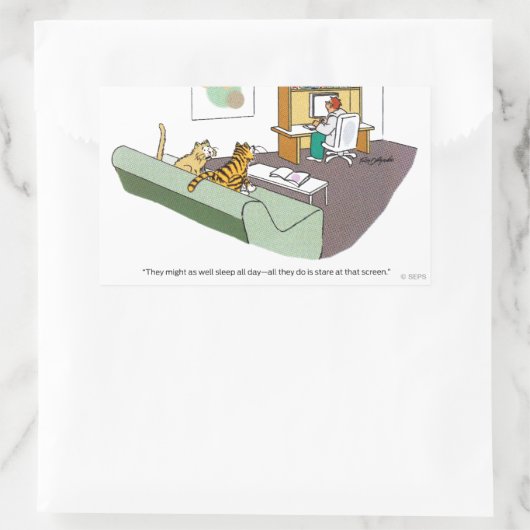 Cat Talk Rechthoekige Sticker (Tas)