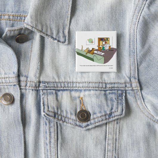 Cat Talk Vierkante Button 5,1 Cm (In situ)