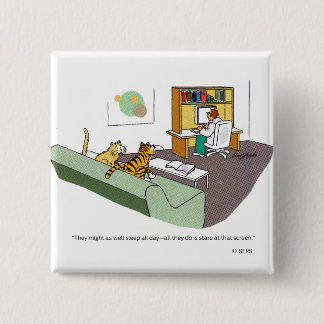 Cat Talk Vierkante Button 5,1 Cm