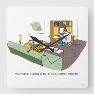 Cat Talk Vierkante Klok