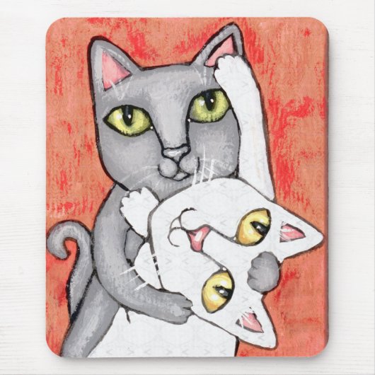 Cat Tango Dance Art Mousepad Muismat (Voorkant)