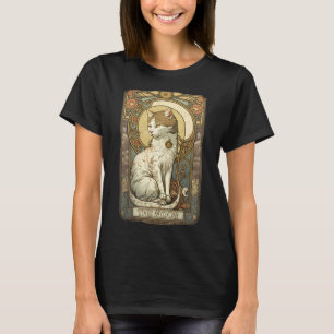 Cat Tarot Kaart De Maan Tarot Kaart Nouveau T-shirt