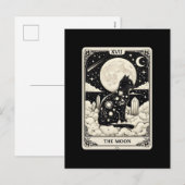 Cat Tarot Kaart The Moon Graphic (Voorkant / Achterkant)