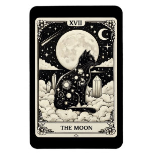 Cat Tarot Kaart The Moon Graphic Magneet