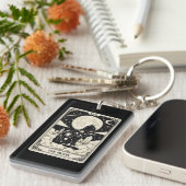 Cat Tarot Kaart The Moon Graphic Sleutelhanger (Voorkant Rechts)