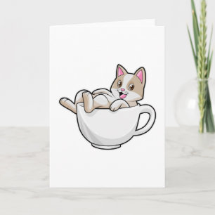 Cat Tea cup Kaart