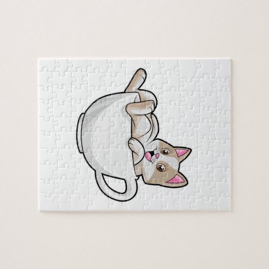 Cat Tea cup Legpuzzel (Horizontaal)