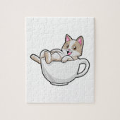 Cat Tea cup Legpuzzel (Verticaal)