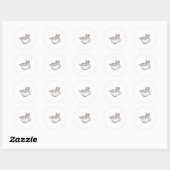 Cat Tea cup Ronde Sticker (Vel)