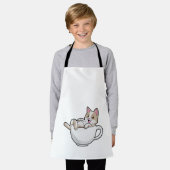 Cat Tea cup Schort (Gedragen)