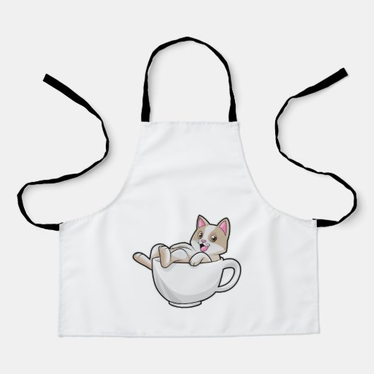 Cat Tea cup Schort (Voorkant)