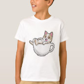 Cat Tea cup T-shirt (Voorkant)